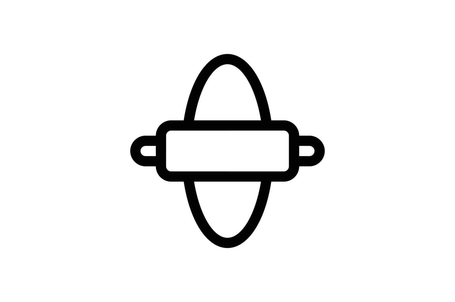 icona del rullo linea di panetteria stile libero vettore