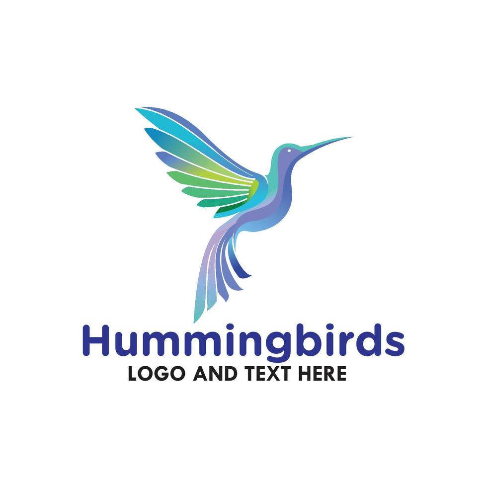 modello di logo unico colibrì vettore
