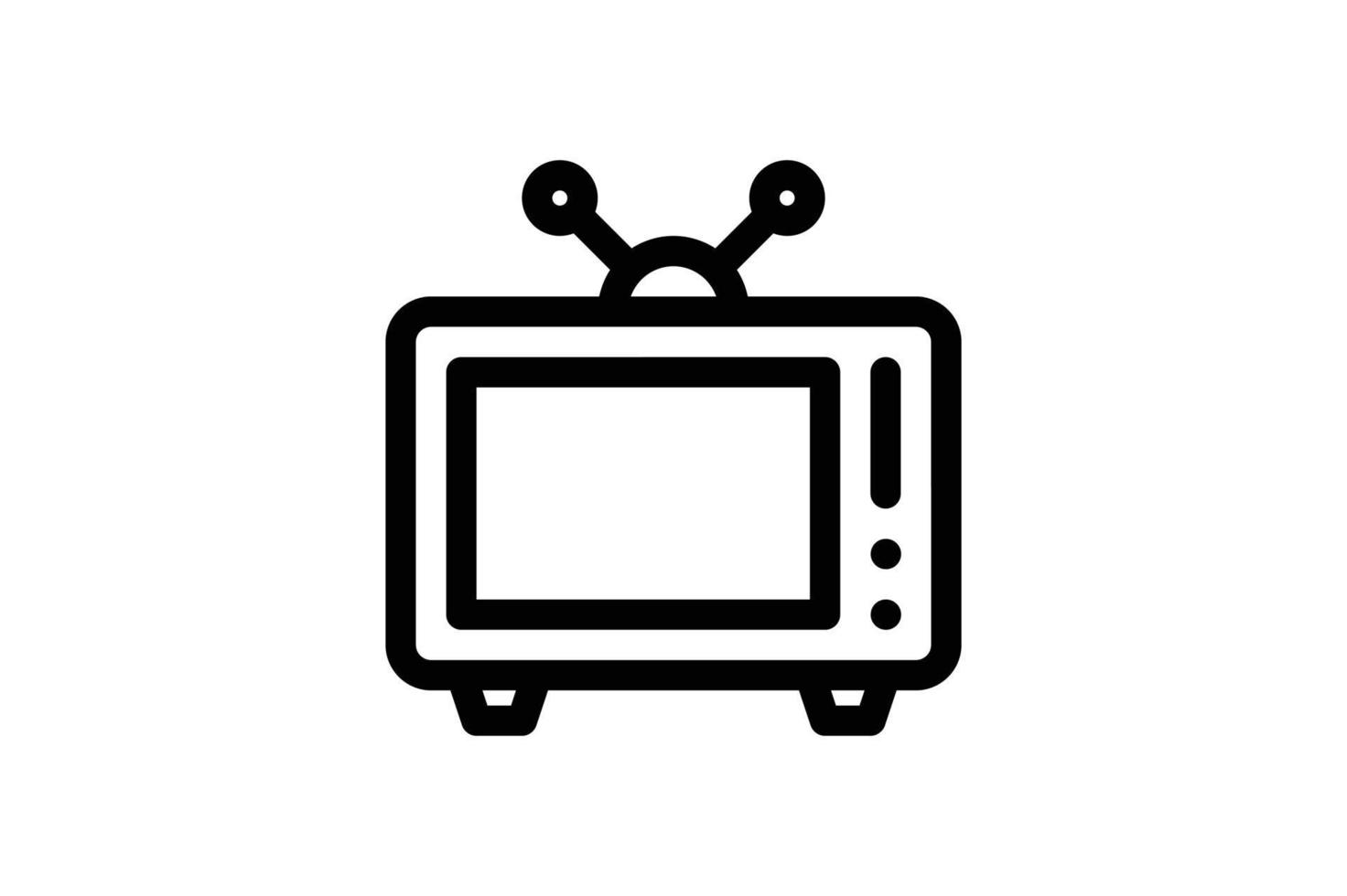 icona della televisione stile linea elettronica gratuito vettore