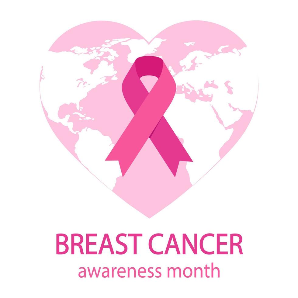poster del mese di sensibilizzazione sul cancro al seno. vettore