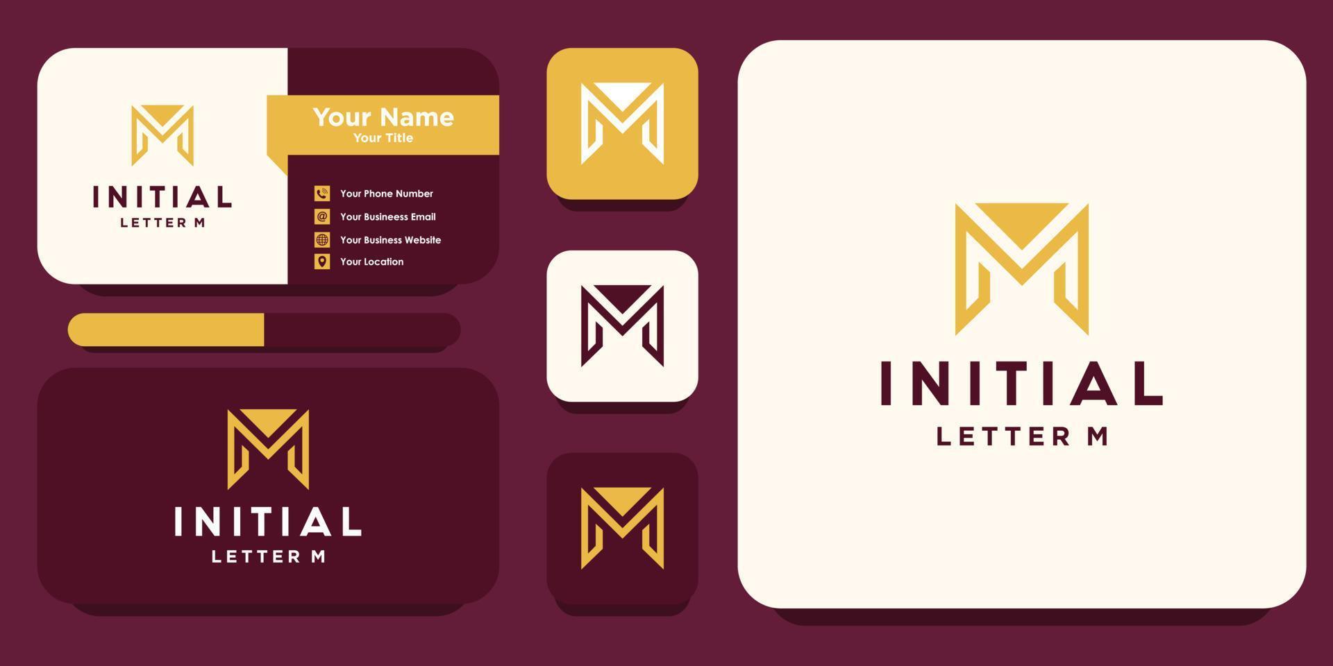 lettera m logo design moderno vettore