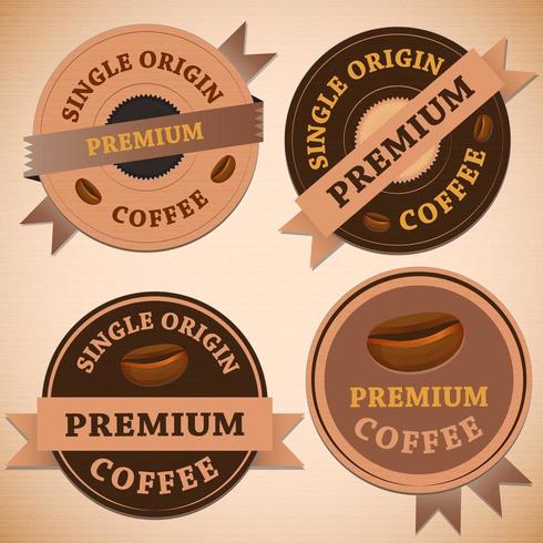 Set di badge caffè retrò vintage vettore