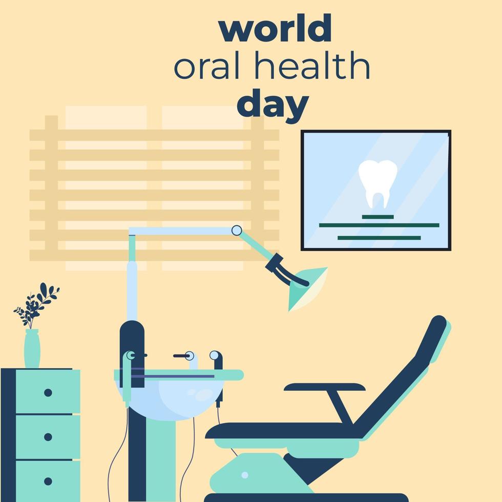 illustrazione della giornata mondiale della salute orale vettore