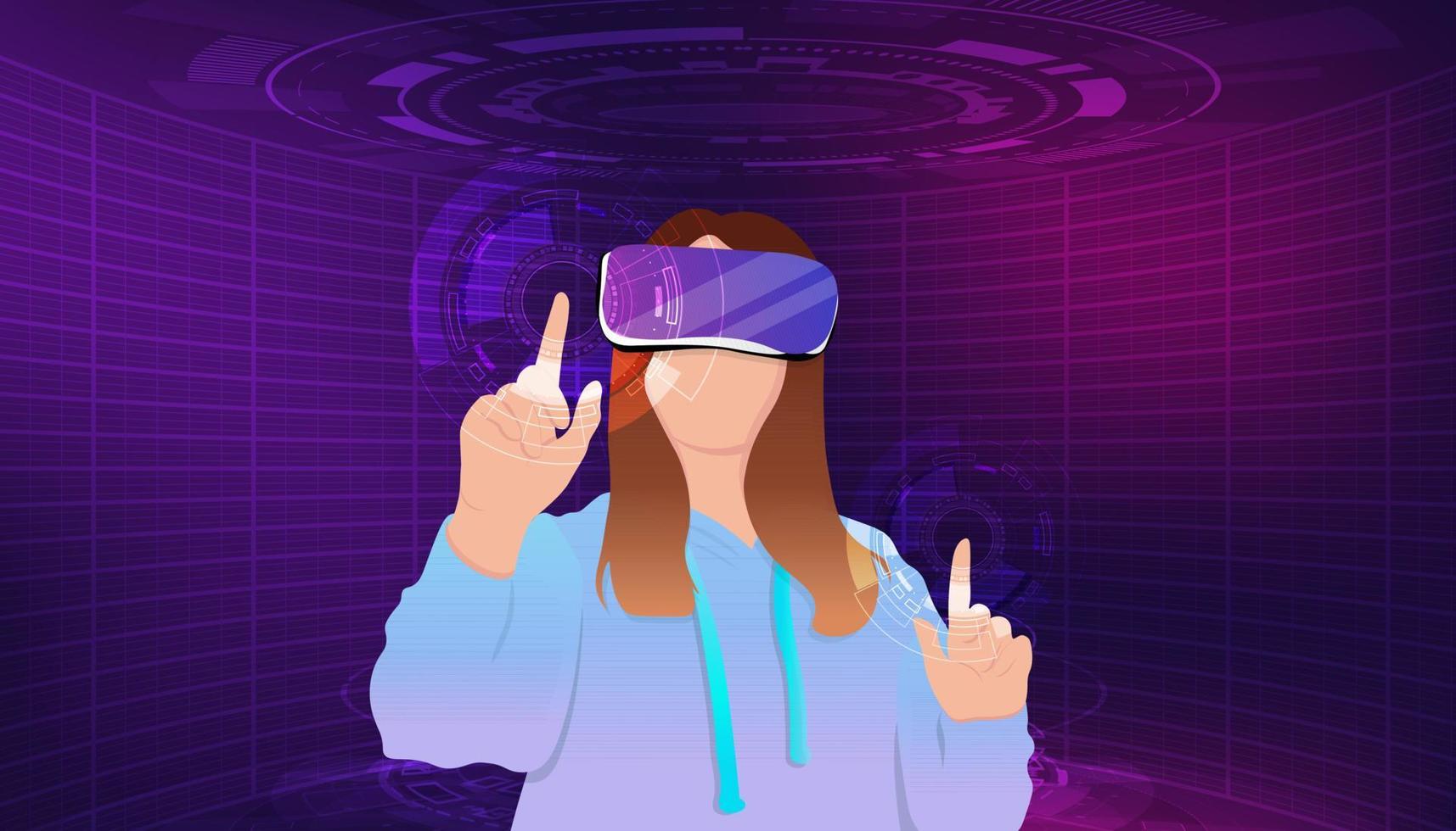 tecnologia di realtà virtuale metaverse concept.vr. vettore