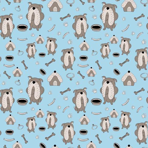 Seamless pattern di bulldog vettore