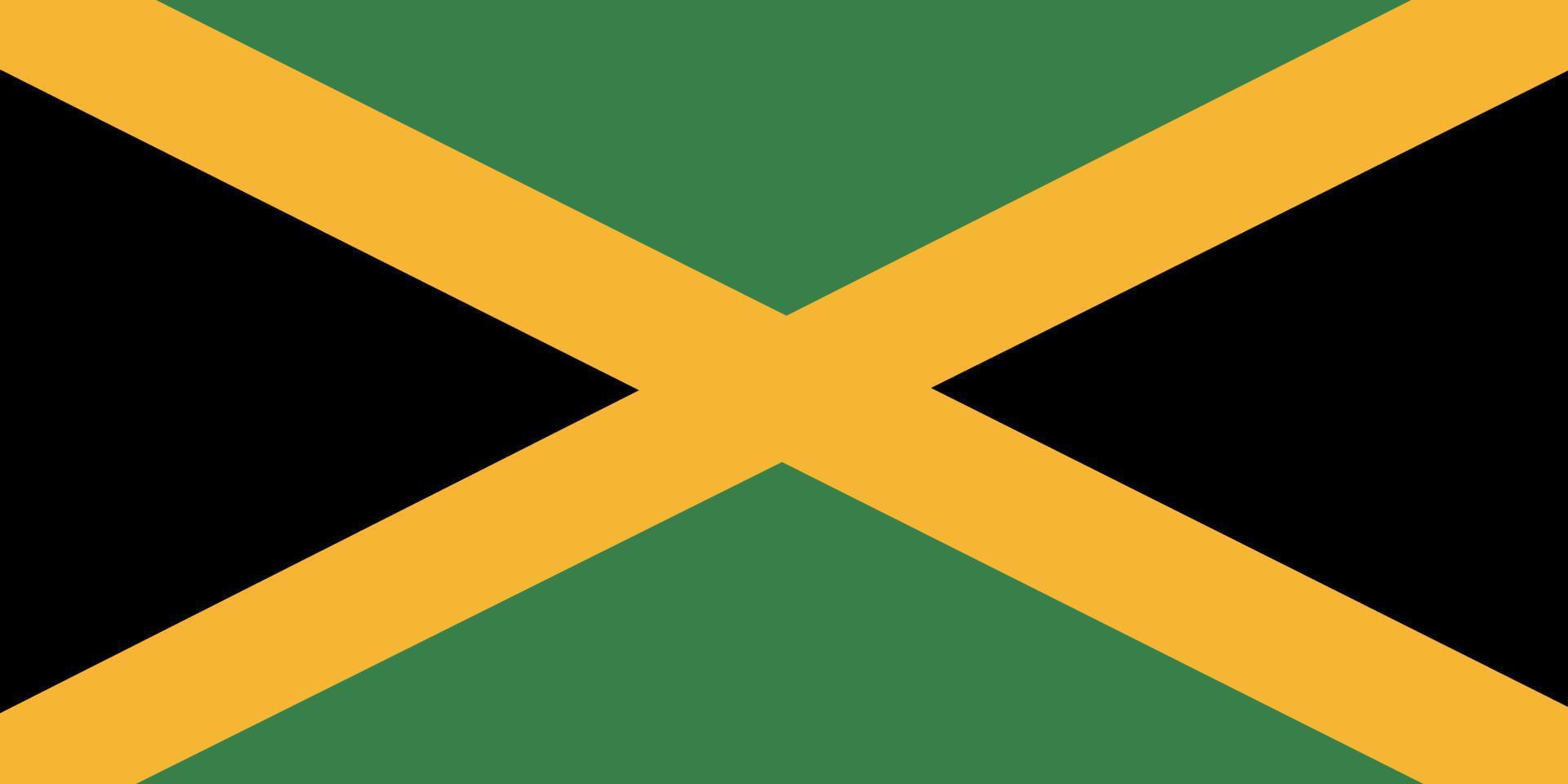 bandiera della Giamaica. colori e proporzioni ufficiali. bandiera nazionale della Giamaica. vettore
