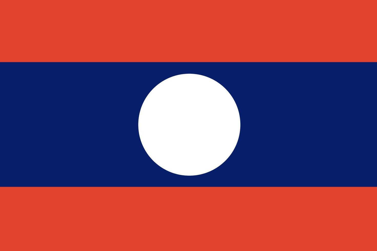bandiera del laos. colori e proporzioni ufficiali. bandiera nazionale del laos. vettore