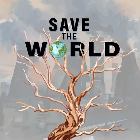 Pubblicità sul social media di Save The World vettore