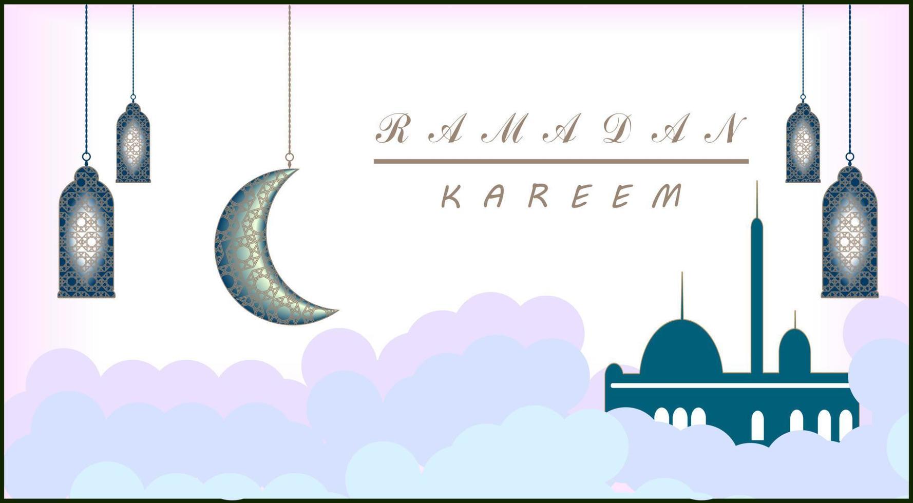 sfondo per l'evento del mese benedetto del ramadan vettore