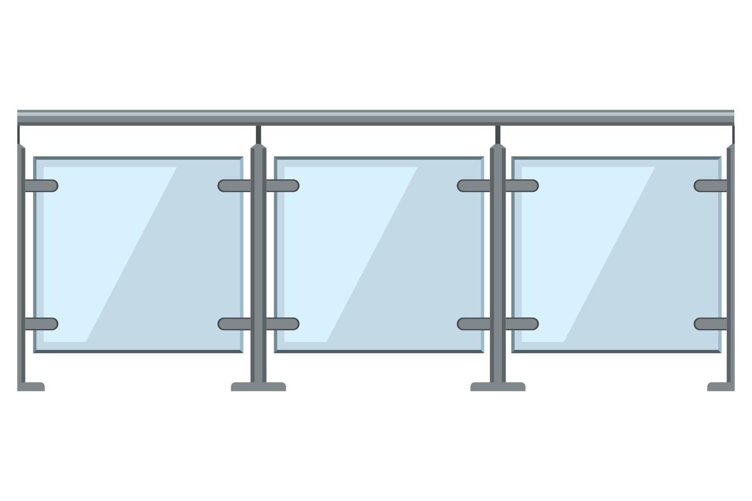 ringhiera in vetro stile cartone animato isolato sfondo bianco vettore