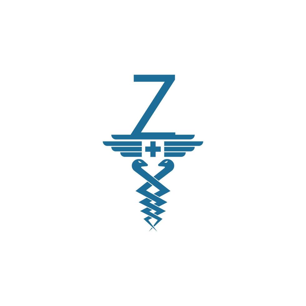 lettera z con caduceo icona logo design vector