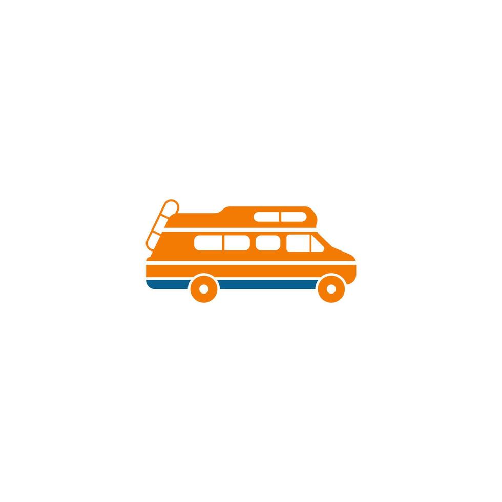 semplice caravan mobile icona logo design vector