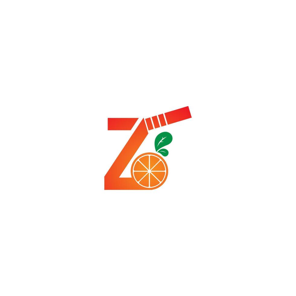 lettera z con modello di progettazione logo icona succo d'arancia vettore