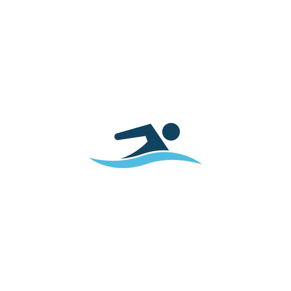 nuotare. illustrazione di concetto di design del logo dell'icona di nuoto vettore