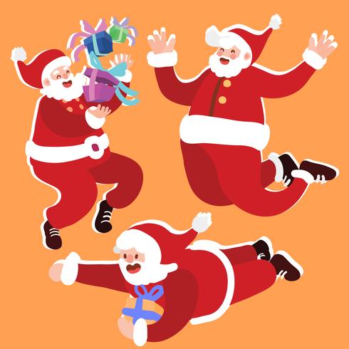 set di illustrazione di Babbo Natale vettore