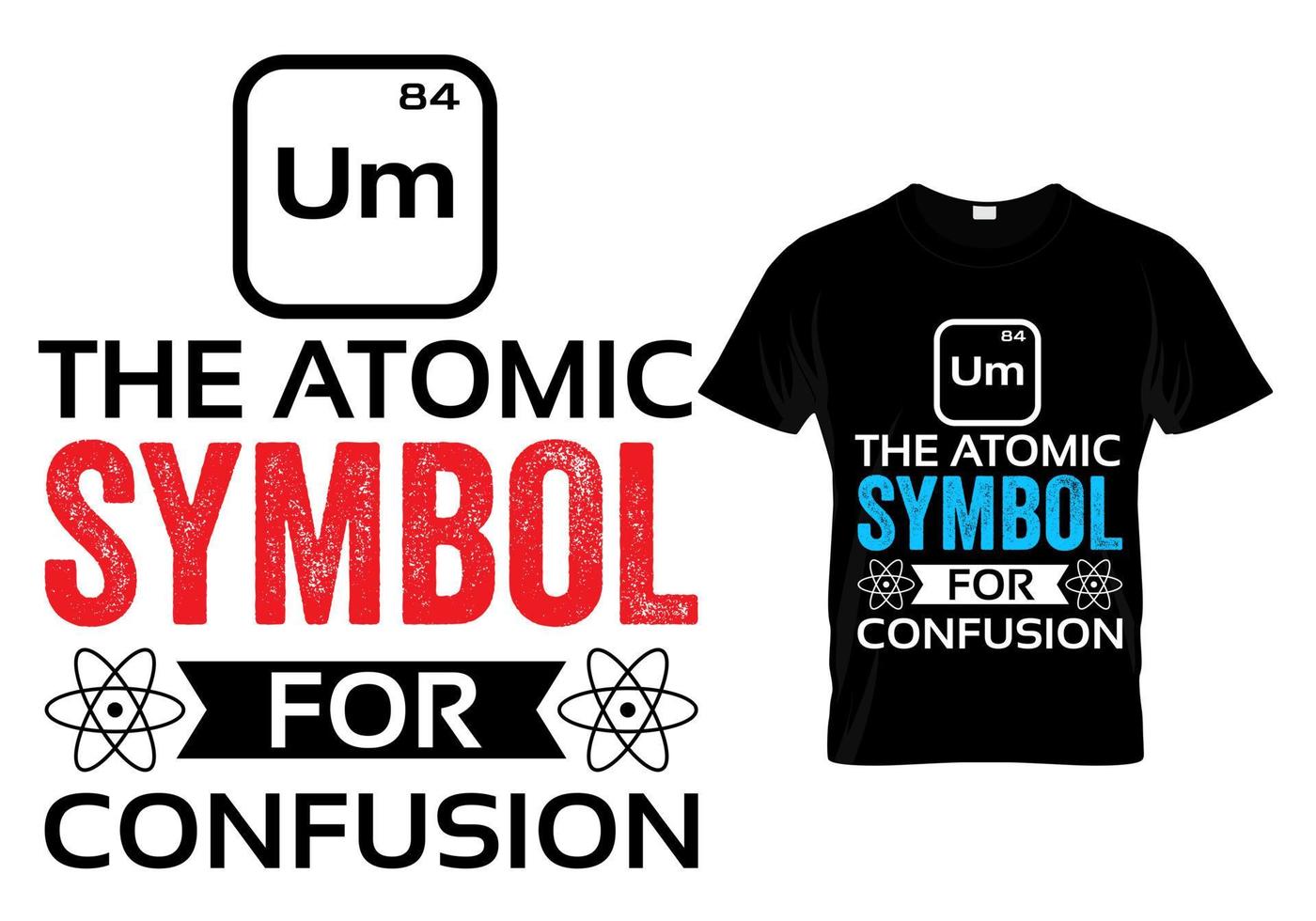 um il simbolo atomico per il design della maglietta Atom vettore