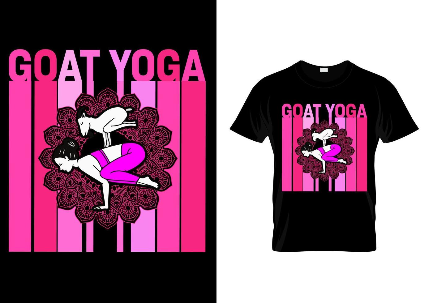disegno di stampa di illustrazione vettoriale di capra yoga per t shirt.eps