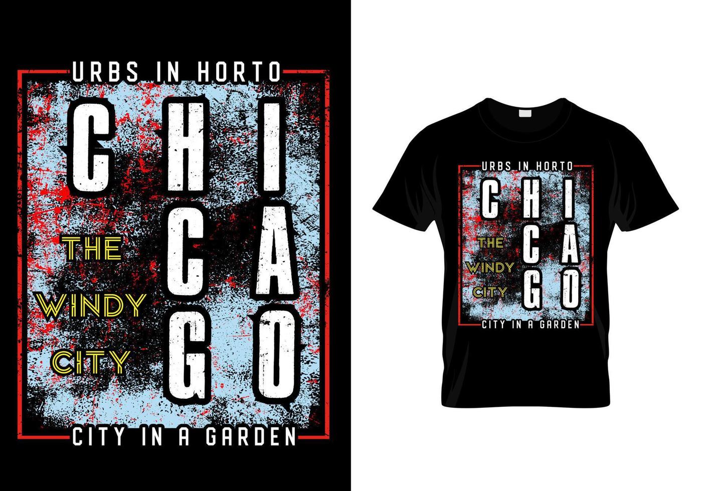 design della maglietta chicago urban street wear vettore