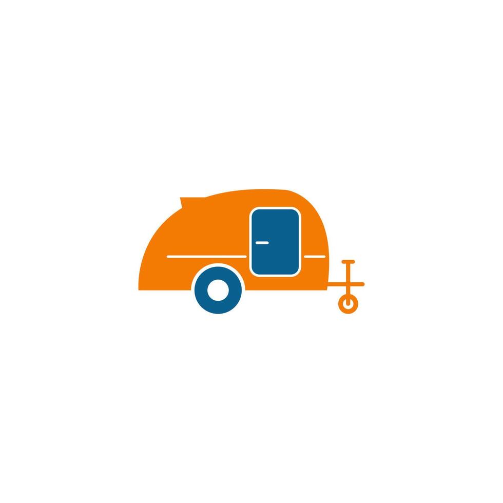 semplice caravan mobile icona logo design vector