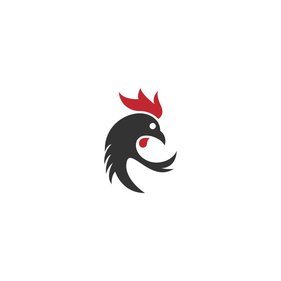 vettore del modello di progettazione dell'icona del logo del gallo