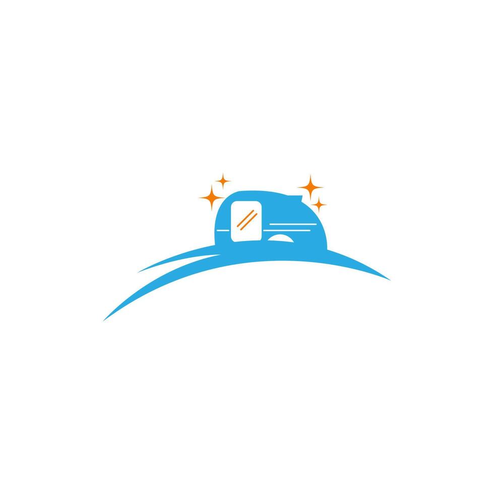 semplice caravan mobile icona logo design vector