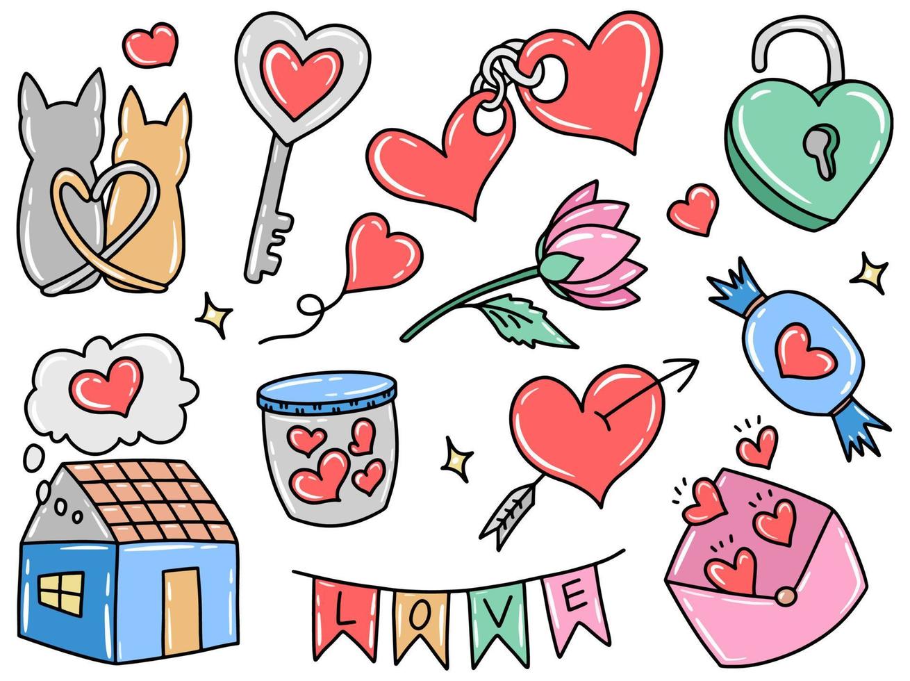 collezione di clip art icona di san valentino vettore