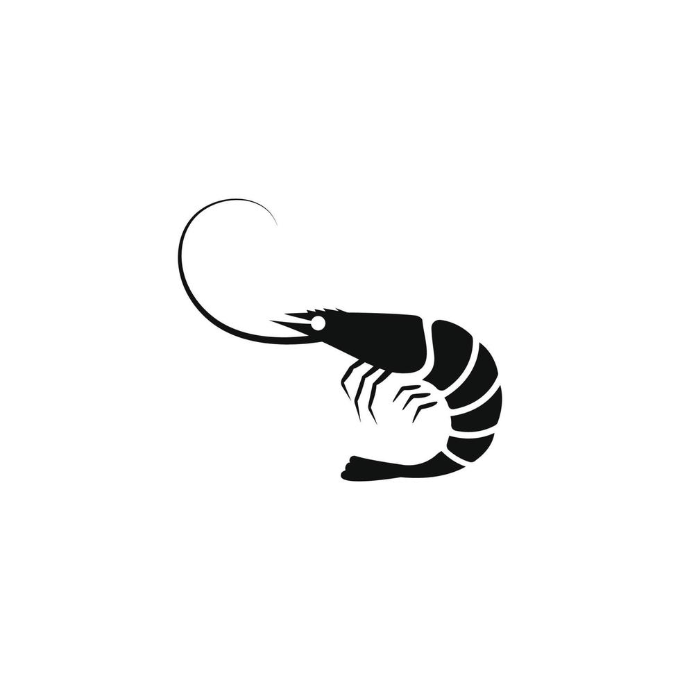 disegno vettoriale di silhouette di gamberetti per l'icona del logo
