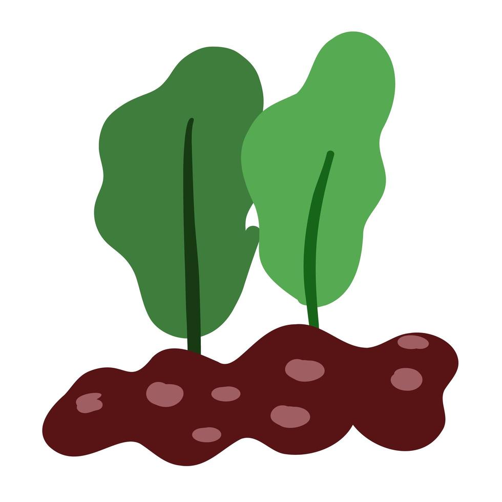 terreno con giovani germogli verdi. illustrazione vettoriale