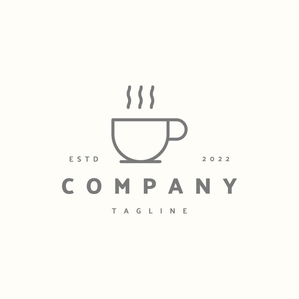 simbolo del segno dell'icona del caffè premium. logo vintage hipster vettore