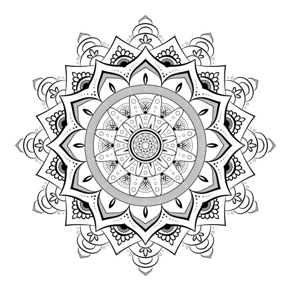 mandala modello arte sfondo bianco e nero vettore