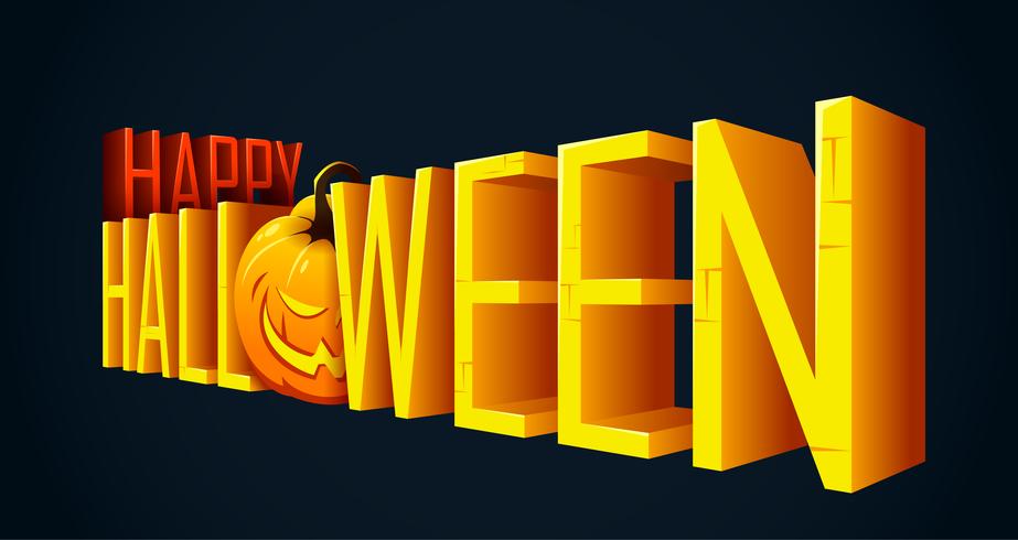 Banner di testo di Halloween vettore