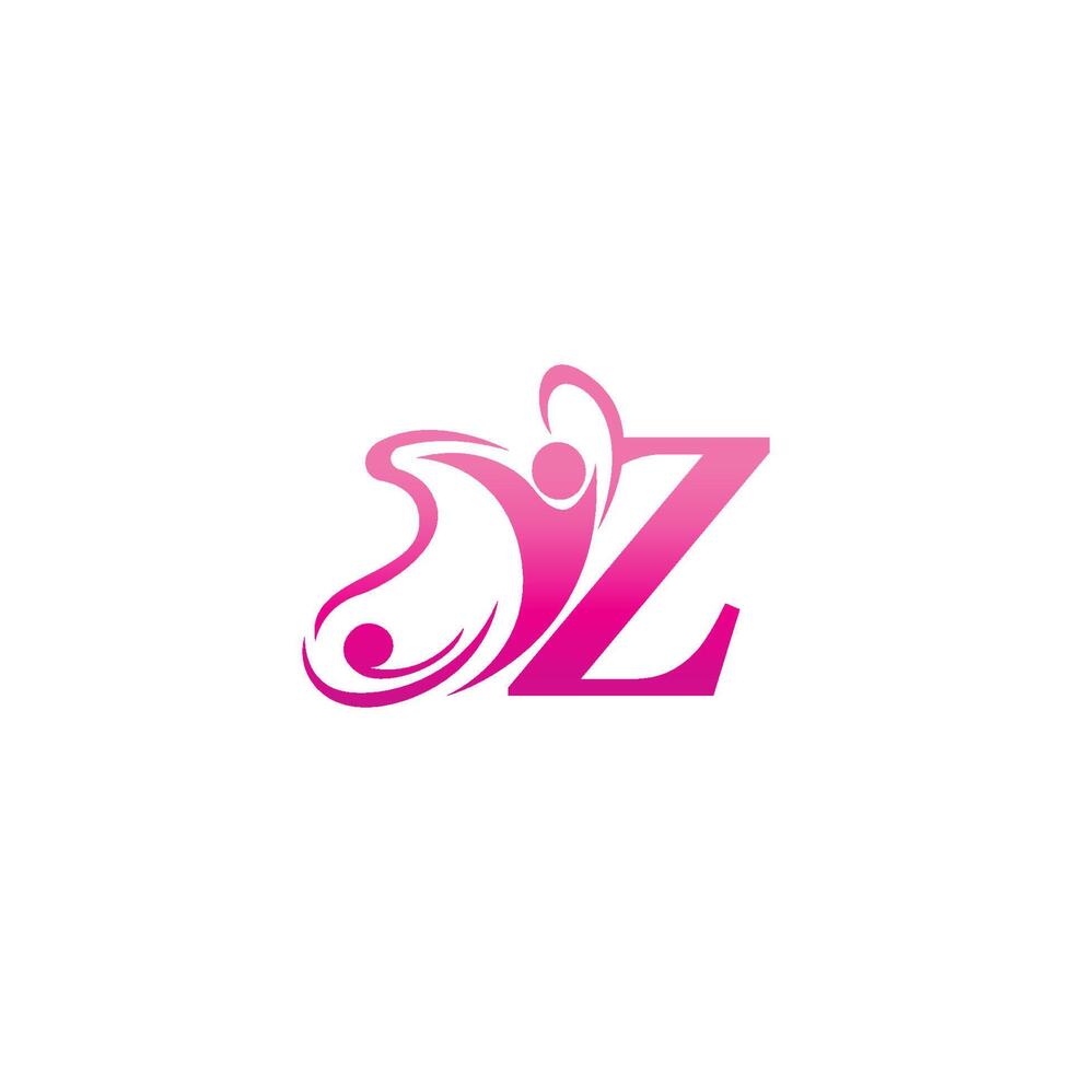 lettera z farfalla e successo icona umana logo design illustrazione vettore
