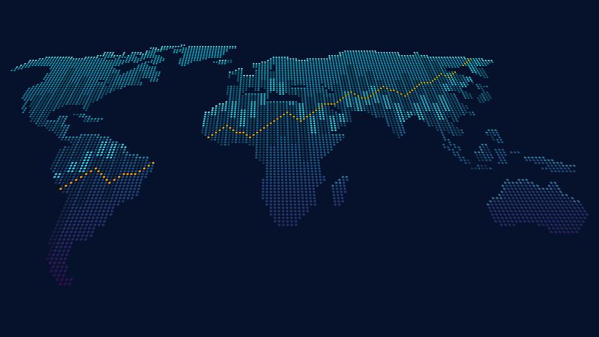 Dots art concetto di rete globale vettore