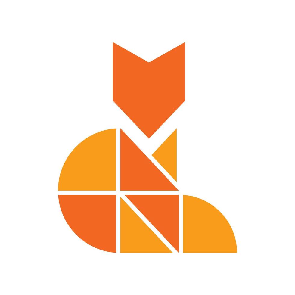 icona del logo vettoriale volpe arancione con stile semplice