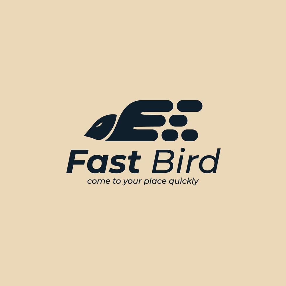 ispirazione per il design del logo dell'uccello veloce. modello di logo dei servizi di consegna minimalista. illustrazione vettoriale