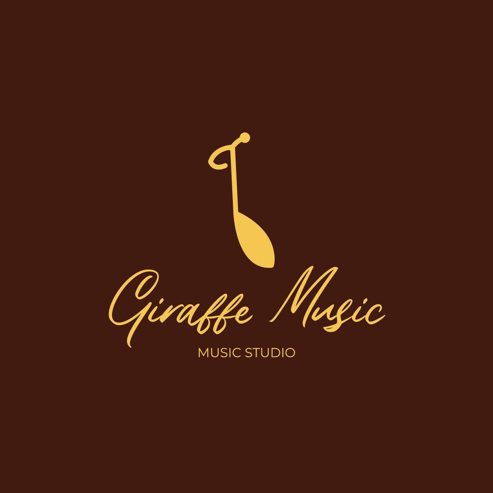 ispirazione per il design del logo musicale giraffa. modello di logo di nota musicale moderna minimalista. illustrazione vettoriale