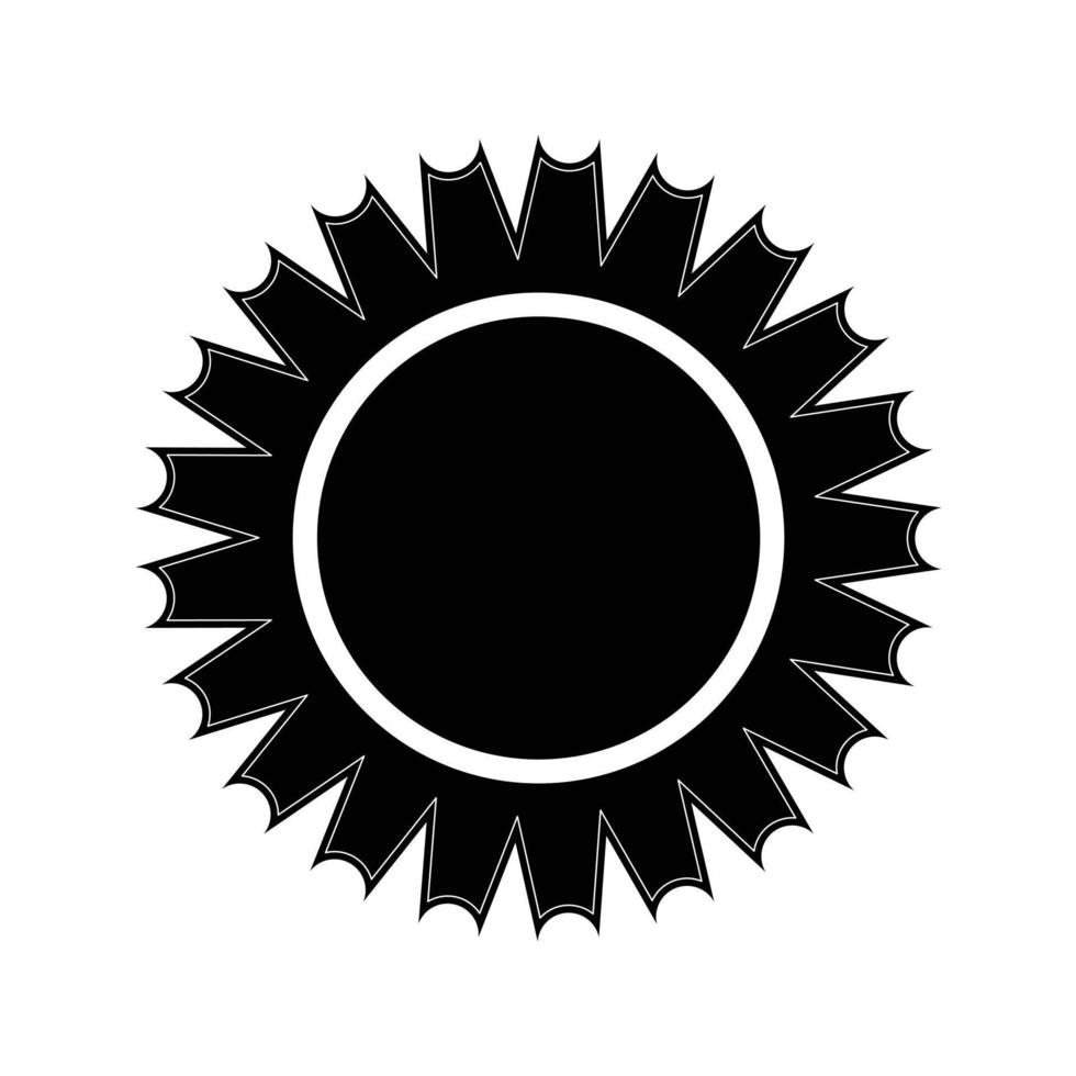 illustrazione vettoriale isolata silhouette distintivo premio in bianco e nero.