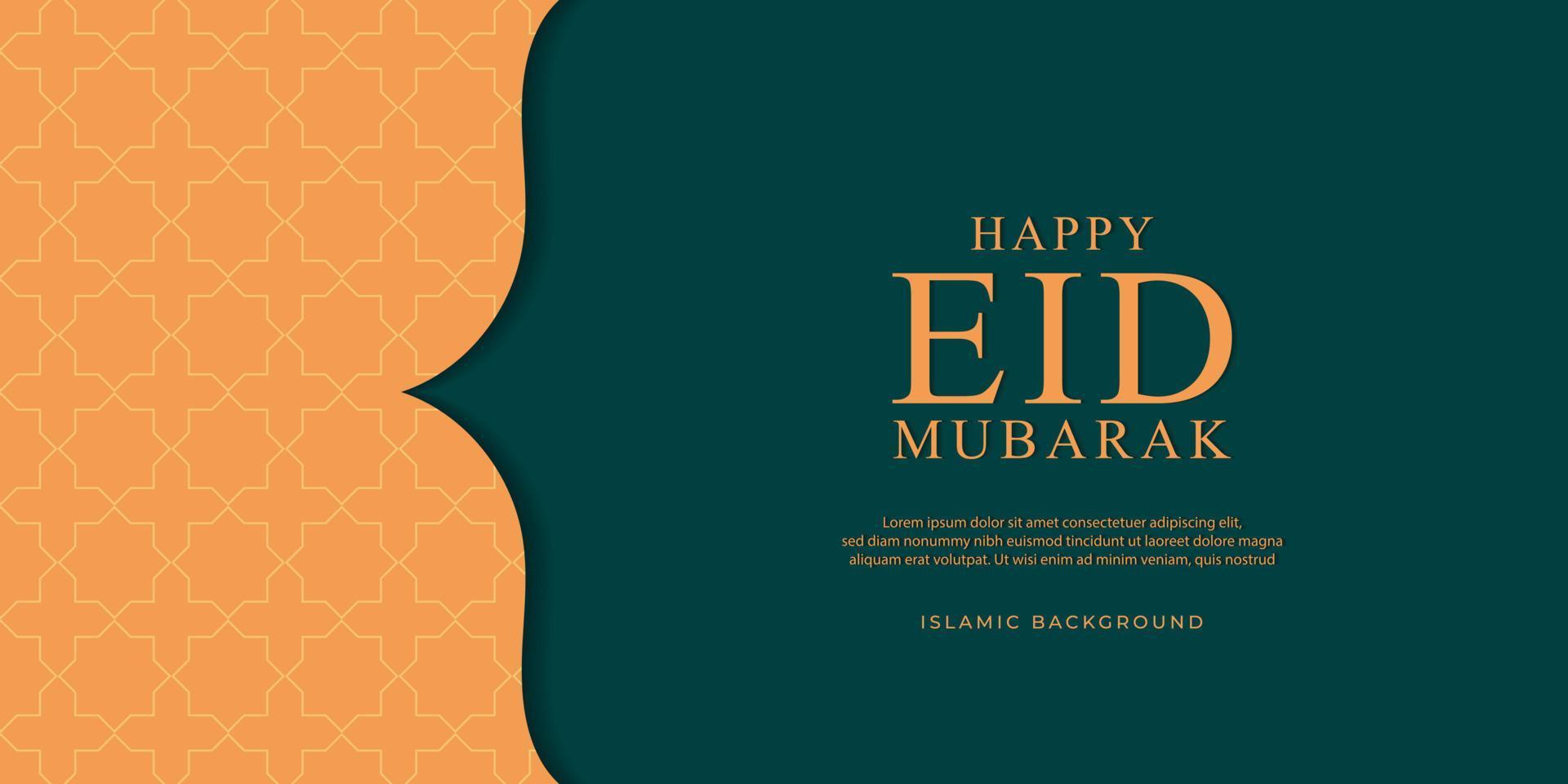 eid mubarak modello di biglietto di auguri vettore premium