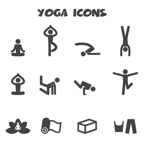simbolo delle icone di yoga vettore