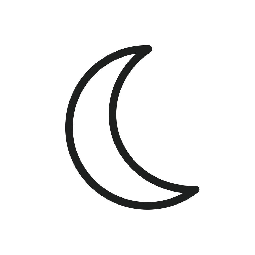 icona della luna. illustrazione isolato su sfondo bianco per grafica e web design. vettore