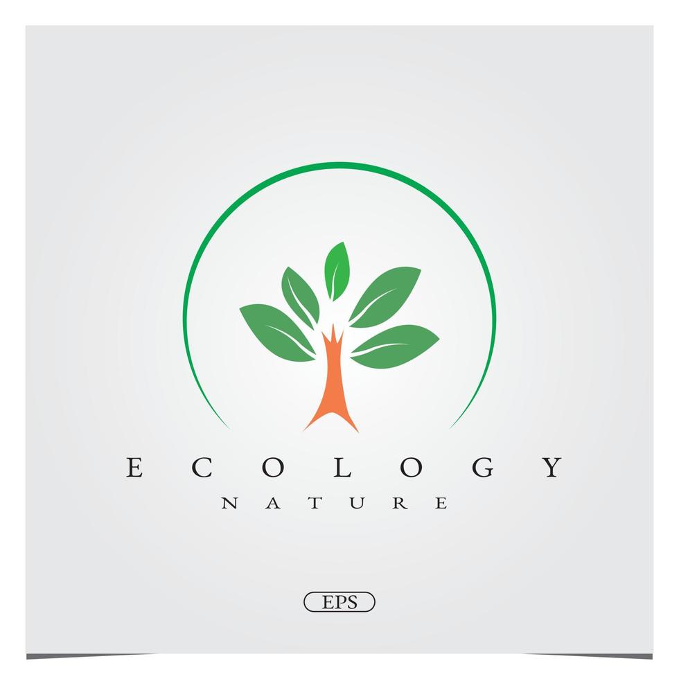 foglia ecologia natura logo premium elegante modello vettoriale eps 10