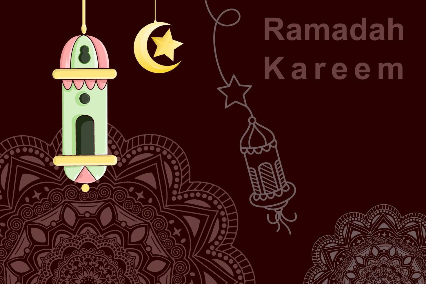 scarabocchi del concetto di biglietto di auguri ramadan kareem. illustrazione vettoriale. vettore