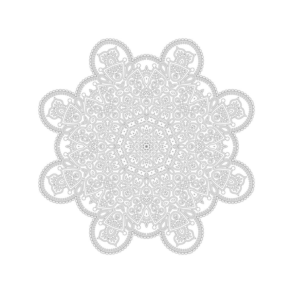 bella linea arte mandala vettore per il design