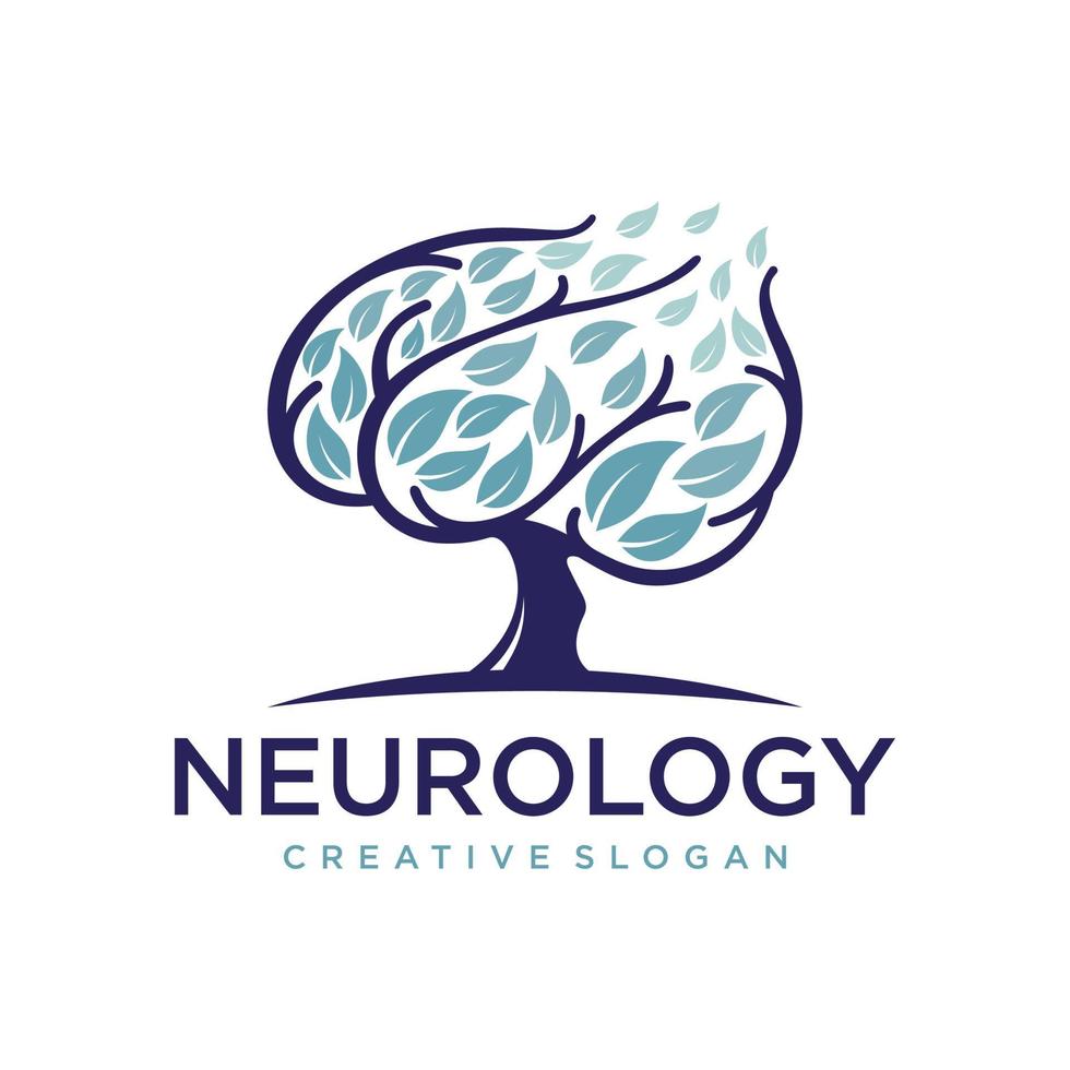 icona del logo neuro cervello per aziende sanitarie, centro medico, modello vettoriale medico