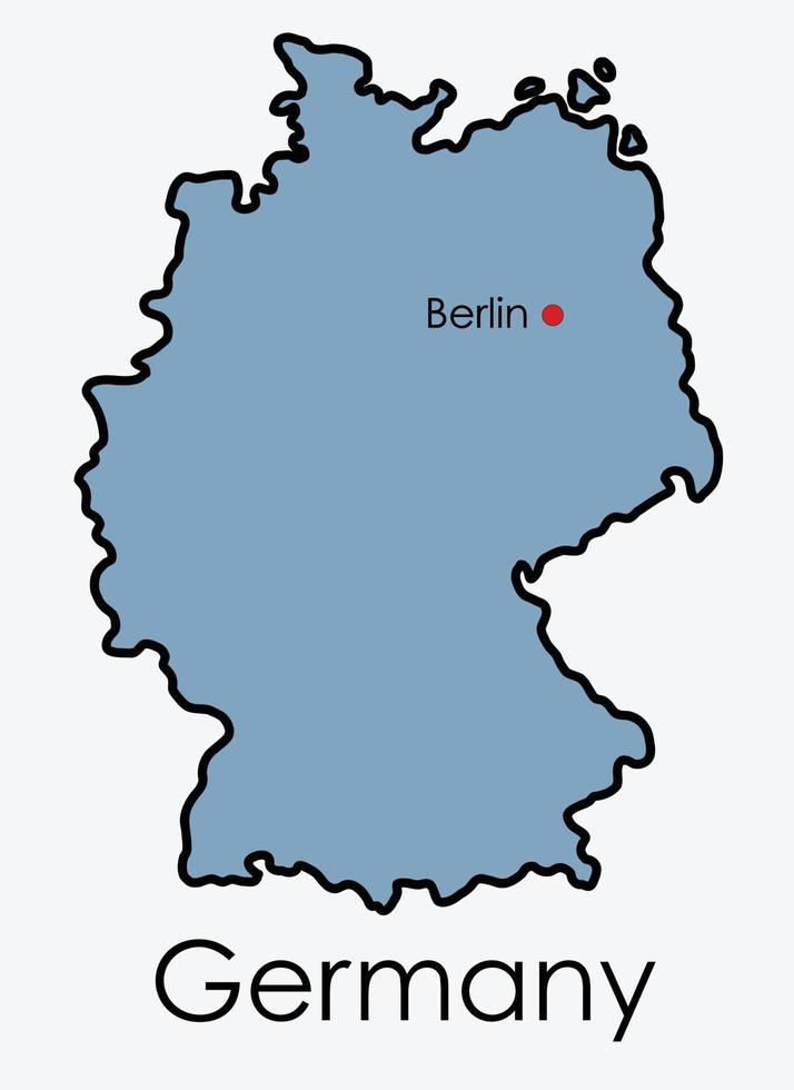 mappa della germania disegno a mano libera su sfondo bianco. vettore