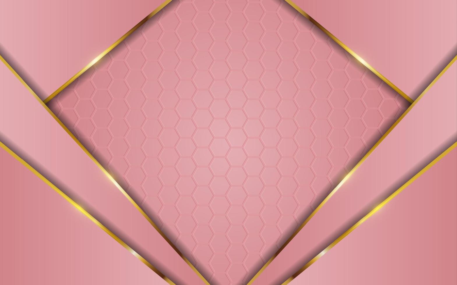 combinazione di sfondo sfumato rosa di lusso con linea oro vettore