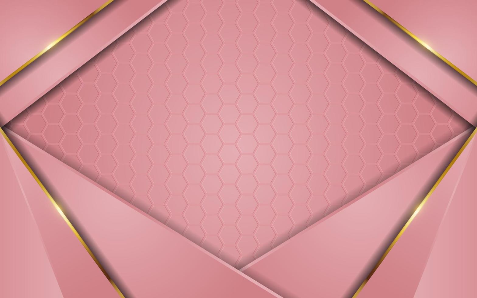 combinazione di sfondo sfumato rosa di lusso con linea oro vettore