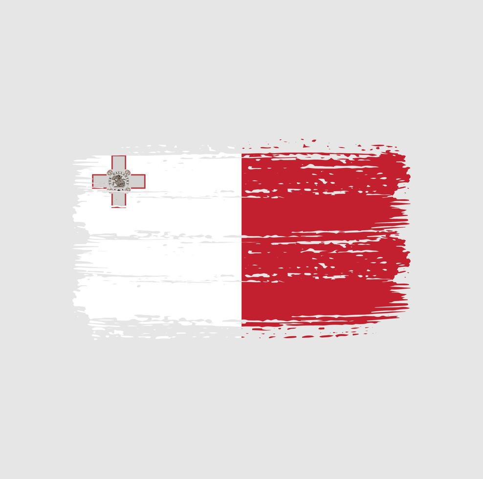 pennellate bandiera malta. bandiera nazionale vettore