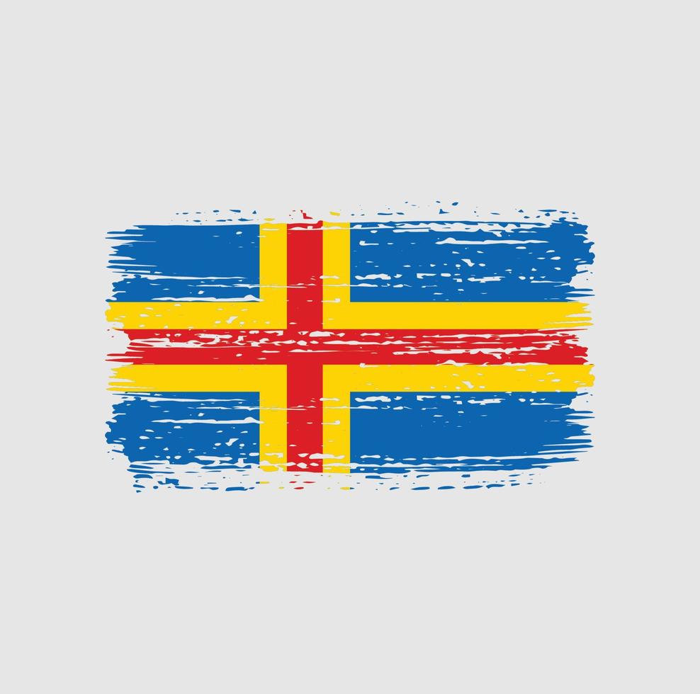 pennellate di bandiera delle isole aland. bandiera nazionale vettore