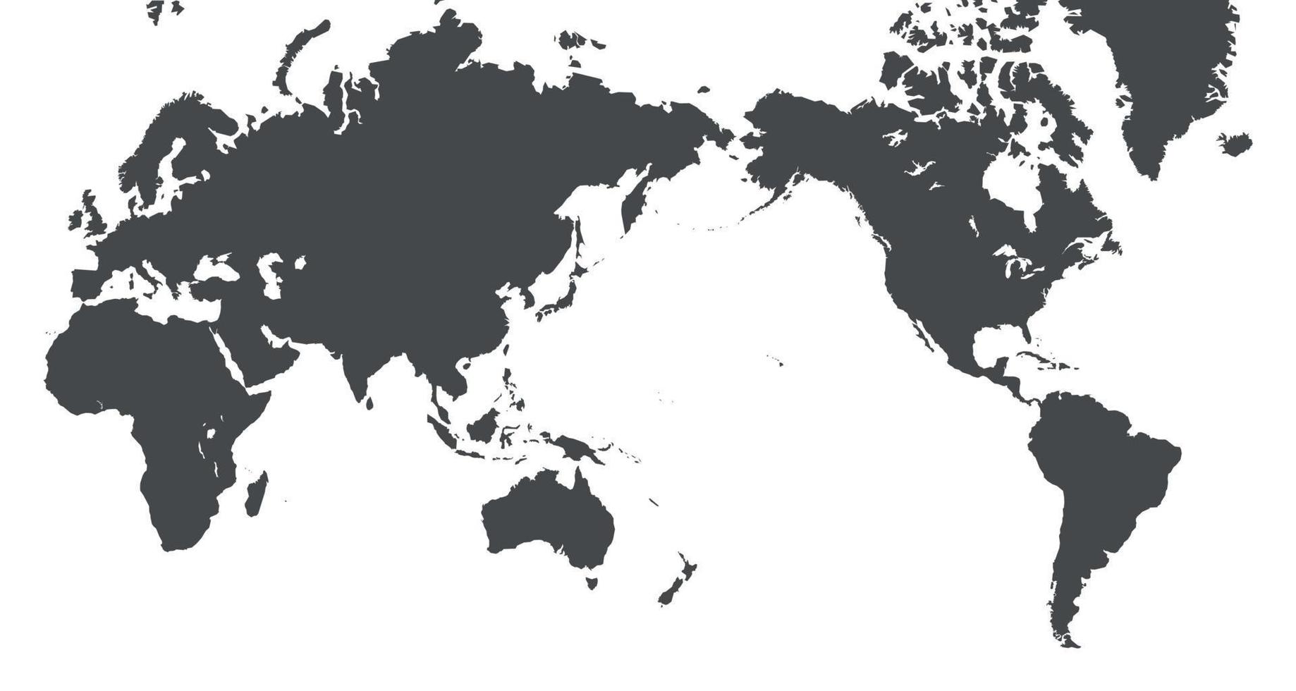 mappa del mondo centrata sul pacifico vettore